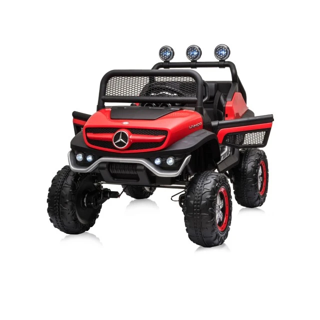 Ηλεκτροκίνητο τζιπ Mercedes UNIMOG κόκκινο EVA, δερμάτινο