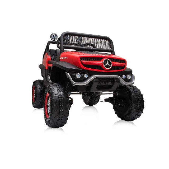 Ηλεκτροκίνητο τζιπ Mercedes UNIMOG κόκκινο EVA, δερμάτινο