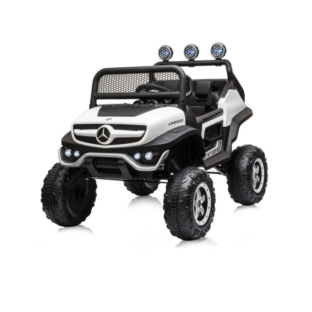 Ηλεκτροκίνητο τζιπ Mercedes UNIMOG λευκό EVA, δερμάτινο
