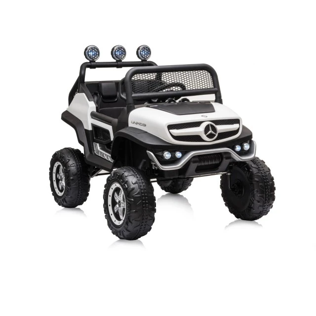 Ηλεκτροκίνητο τζιπ Mercedes UNIMOG λευκό EVA, δερμάτινο