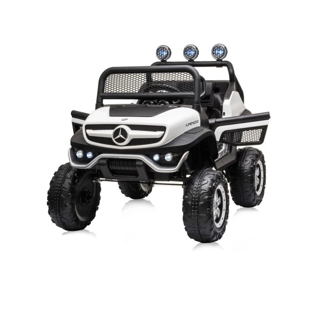 Ηλεκτροκίνητο τζιπ Mercedes UNIMOG λευκό EVA, δερμάτινο