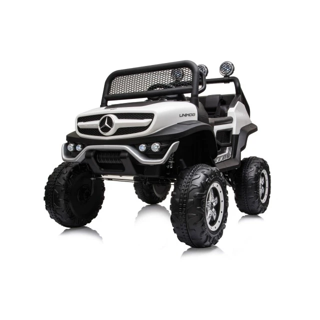 Ηλεκτροκίνητο τζιπ Mercedes UNIMOG λευκό EVA, δερμάτινο