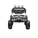 Акумулаторен джип Mercedes UNIMOG бял EVA, кожена