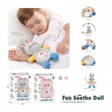 Καθησυχαστική κούκλα Λαγουδάκι με μουσική φως γκρι