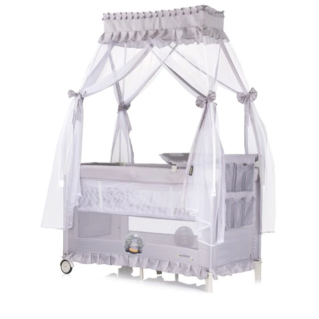 Παιδικό φορητό παρκοκρέβατο Palace Hippo γκρι