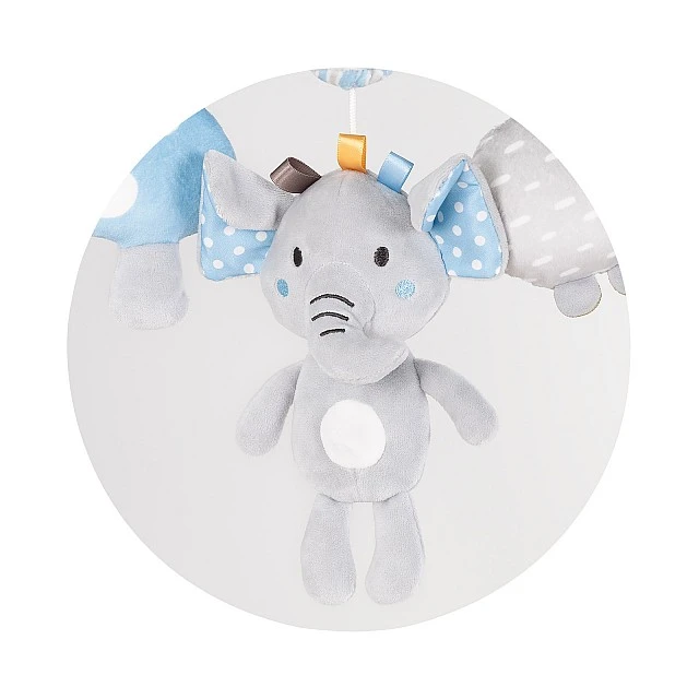 Μουσικό παιχνίδι κρεβατιού Happy Elephant μπλε