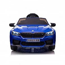 Ηλεκτρικό αυτοκίνητο BMW M5 μπλε, ελαστικά EVA, δέρμα