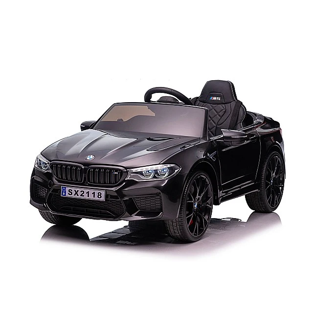 Ηλεκτρικό αυτοκίνητο BMW M5 μαύρο, ελαστικά EVA, δέρμα