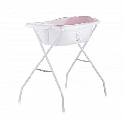 Βρεφικό μπάνιο με πατάκι και βάση Vela 87cm ροζ