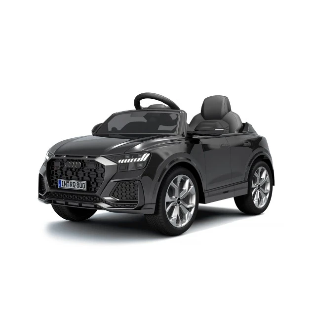 Ηλεκτροκίνητο αυτοκίνητο AUDI RS Q8, EVA ελαστικά, δερμάτινο, μαύρο