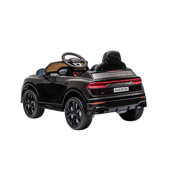 Ηλεκτροκίνητο αυτοκίνητο AUDI RS Q8, EVA ελαστικά, δερμάτινο, μαύρο