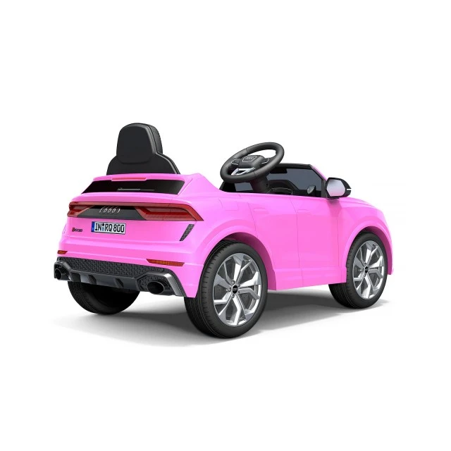 Ηλεκτροκίνητο αυτοκίνητο AUDI RSQ8, EVA ελαστικά, δερμάτινο, ροζ