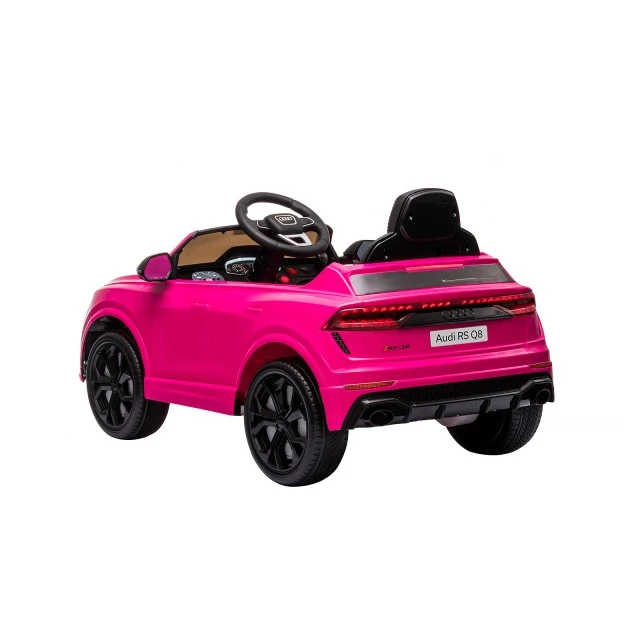 Ηλεκτροκίνητο αυτοκίνητο AUDI RSQ8, EVA ελαστικά, δερμάτινο, ροζ