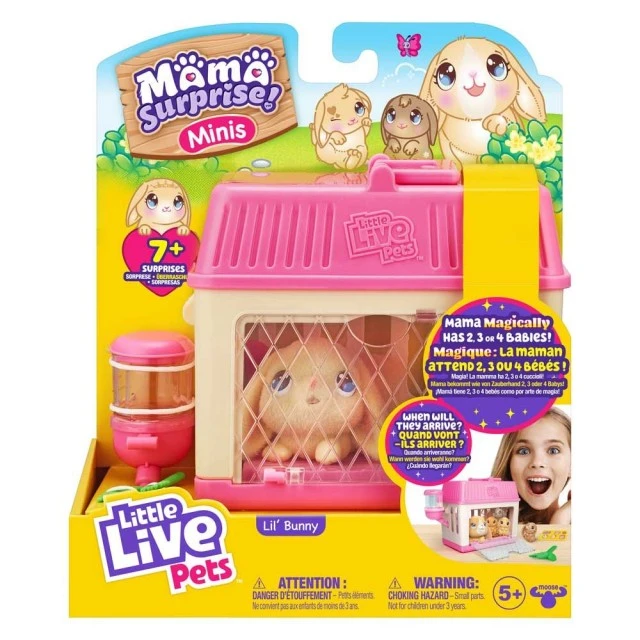 Little Live Pets Bunny σπίτι και βρεφικές εκπλήξεις Mama Surprise Minis