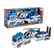 Αστυνομικό φορτηγό HTI TEAMSTERZ XL με αυτοκίνητο και ελικόπτερο