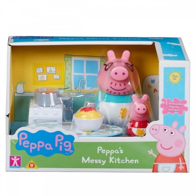 PEPPA PIG - Κουζίνα/Σούπερ μάρκετ με 2 φιγούρες
