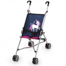 BAYER BUGGY καρότσι κούκλας μπλε με μονόκερο 27x51x55cm.