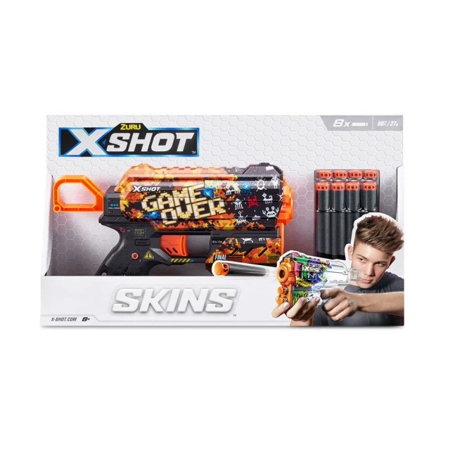 X Shot SKINS μπλάστερ με 8 μαλακά βελάκια Flux