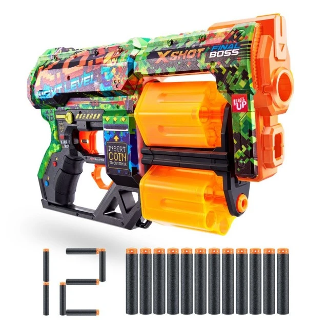 X Shot SKINS μπλάστερ με τύμπανο και 12 μαλακά βελάκια Dread