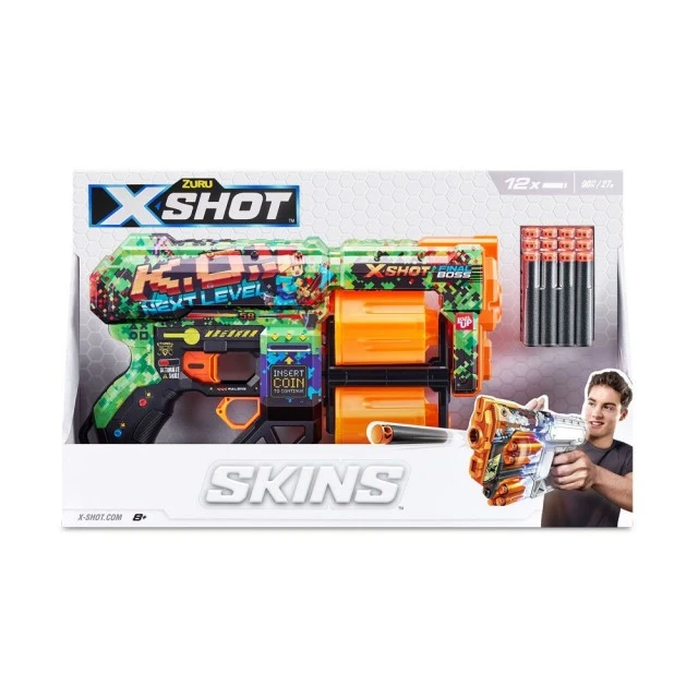 X Shot SKINS μπλάστερ με τύμπανο και 12 μαλακά βελάκια Dread