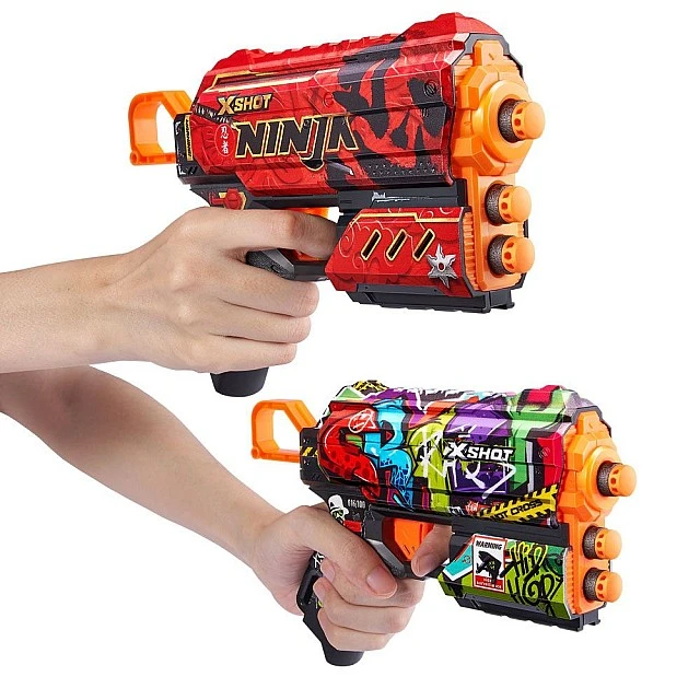 X Shot SKINS Δύο blaster με 16 απαλά βέλη Flux