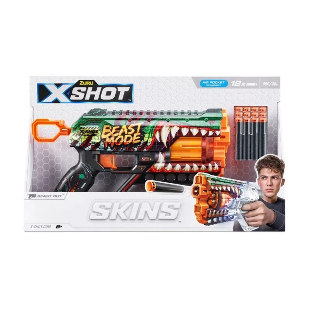 X Shot SKINS μπλάστερ με 12 μαλακά βελάκια Griefer