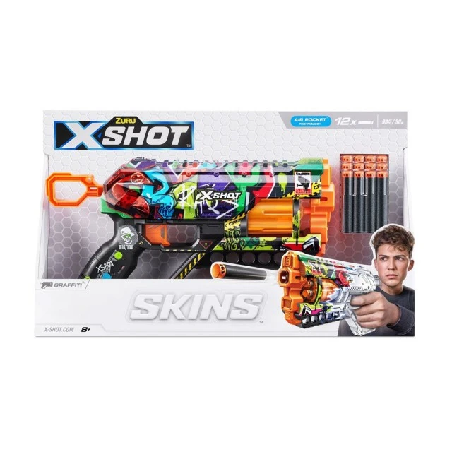 X Shot SKINS μπλάστερ με 12 μαλακά βελάκια Griefer