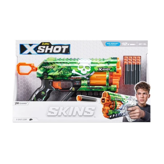 X Shot SKINS μπλάστερ με 12 μαλακά βελάκια Griefer
