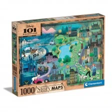 ΚΛΕΜΕΝΤΟΝΙ 1000χ. Παζλ Disney Story Maps 101 Dalmatians