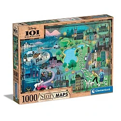 ΚΛΕΜΕΝΤΟΝΙ 1000χ. Παζλ Disney Story Maps 101 Dalmatians