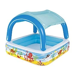 BESTWAY Φουσκωτή πισίνα με στέγαστρο 140x140x114 cm.