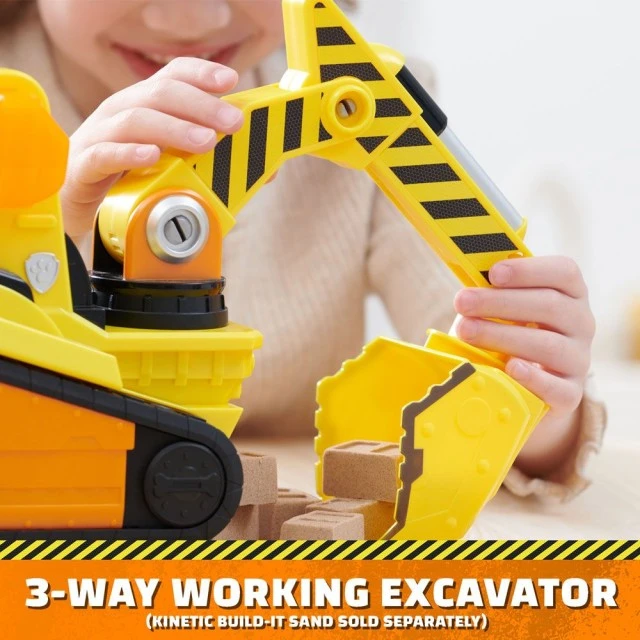 Paw Patrol Rubble and Crew Construction μηχάνημα με εφέ ήχου και φωτός και κουτάβι Rubble