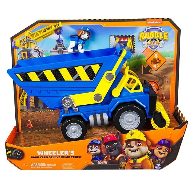 Μηχάνημα Paw Patrol Rubble and Crew Construction με εφέ ήχου και φωτός και κουτάβι Wheeler