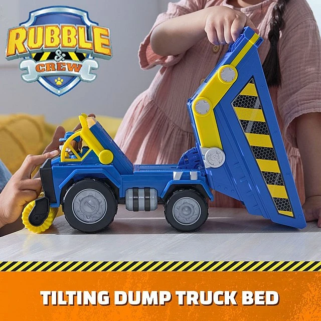 Μηχάνημα Paw Patrol Rubble and Crew Construction με εφέ ήχου και φωτός και κουτάβι Wheeler