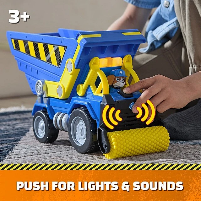 Μηχάνημα Paw Patrol Rubble and Crew Construction με εφέ ήχου και φωτός και κουτάβι Wheeler
