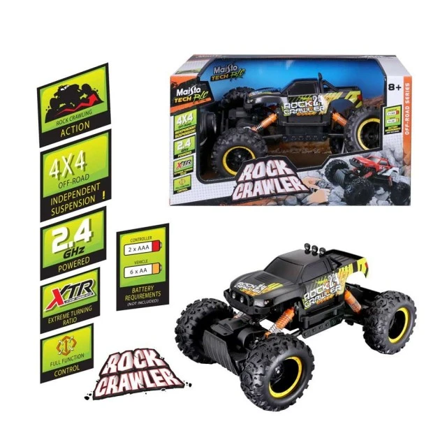 Τηλεκατευθυνόμενο Αυτοκίνητο MAISTO TECH Jeep Rock Crawler Μαύρο