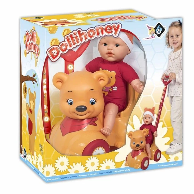 Κούκλα LT Dollihoney 37 εκ. με αρκουδάκι Ride-On