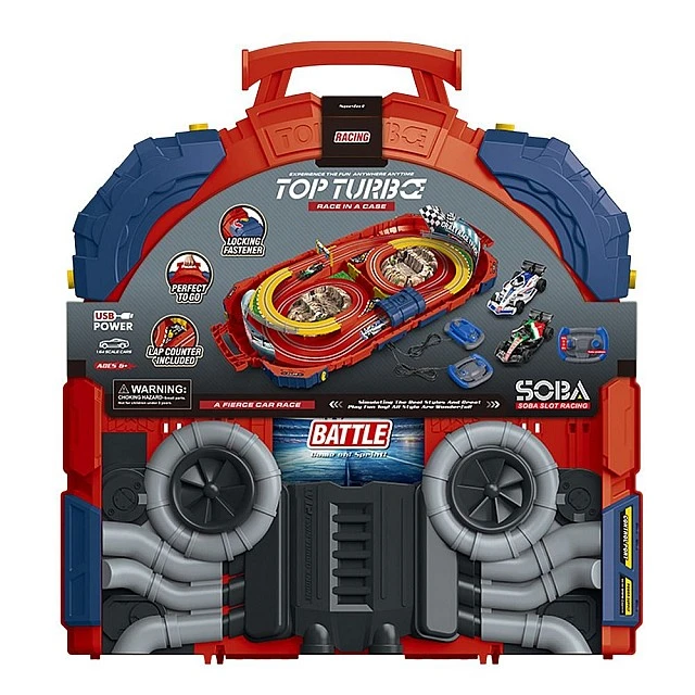 Βαλίτσα πίστας SOBA Top Turbo με 2 αυτοκίνητα 1:64