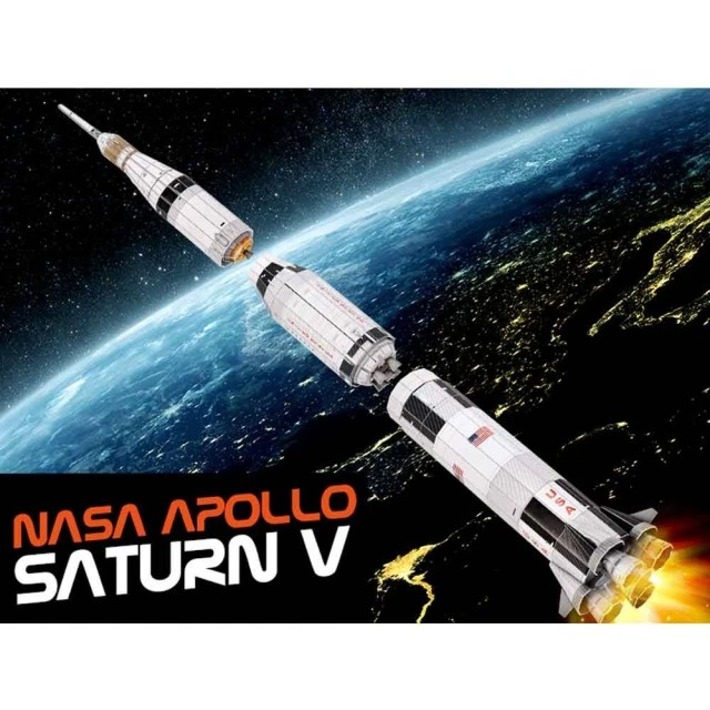 CubicFun Παζλ 3D NASA Πύραυλος Apollo Saturn V 136 τεμ.