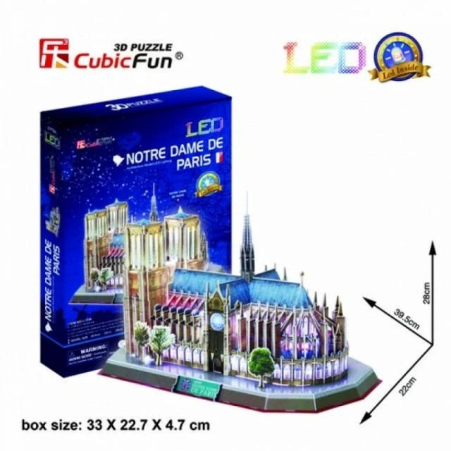 Notre Dame - 3D παζλ με LED φώτα