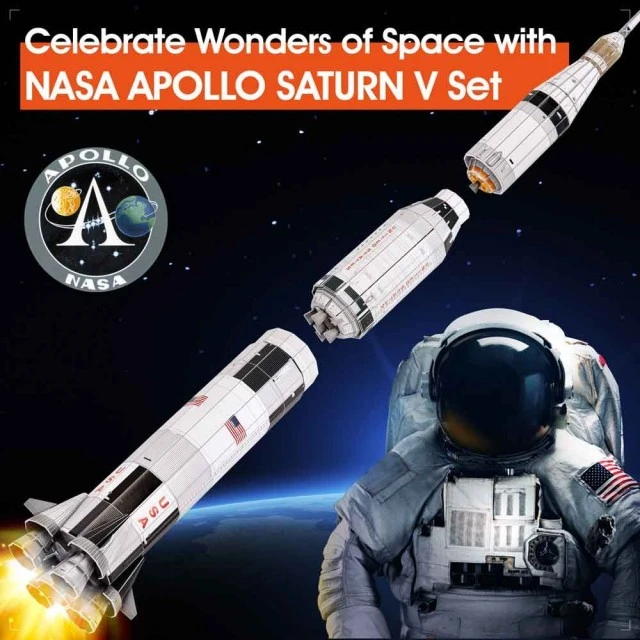 CubicFun Παζλ 3D NASA Πύραυλος Apollo Saturn V 136 τεμ.