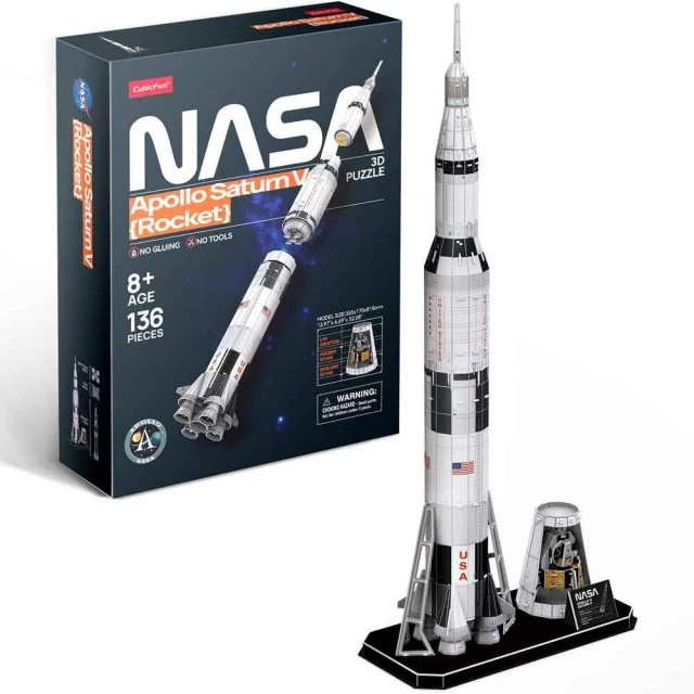 CubicFun Παζλ 3D NASA Πύραυλος Apollo Saturn V 136 τεμ.