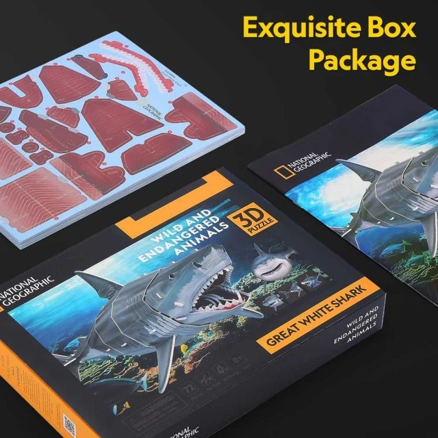 CubicFun Παζλ 3D National Geographic Μεγάλος λευκός καρχαρίας 72 τεμ.