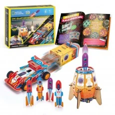 CubicFun Παζλ 3D National Geographic STEM 2-σε-1 πύραυλος και αγωνιστικό αυτοκίνητο