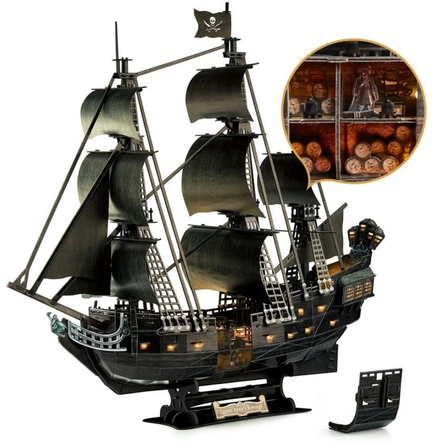 CubicFun Παζλ 3D Queen Anne’s Revenge 293 τεμ. με LED φώτα