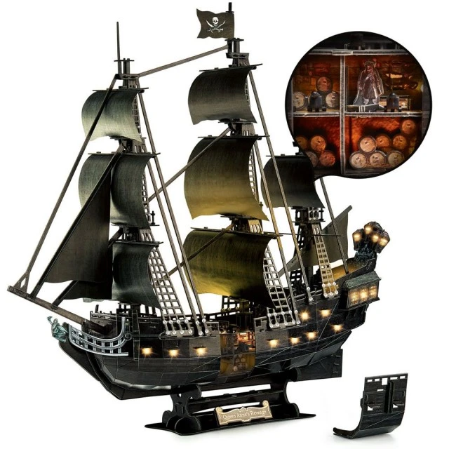 CubicFun Παζλ 3D Queen Anne’s Revenge 293 τεμ. με LED φώτα