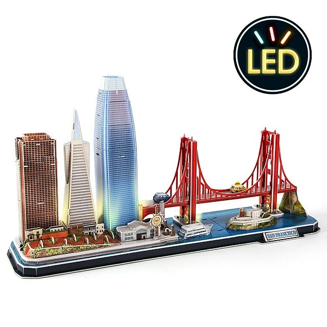 CubicFun Παζλ 3D Cityline San Francisco 90 τεμ. με LED φώτα