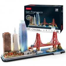 CubicFun Παζλ 3D Cityline San Francisco 90 τεμ. με LED φώτα