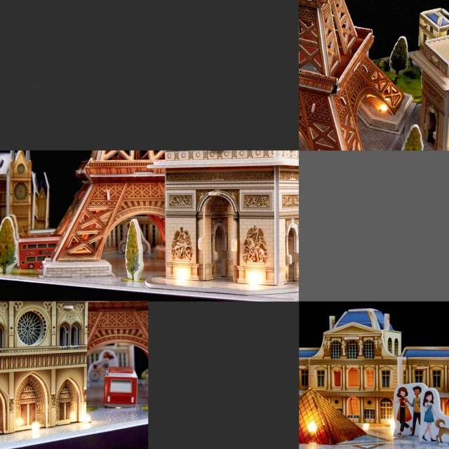 CubicFun Παζλ 3D City Line Paris 115 τεμ. με LED φώτα