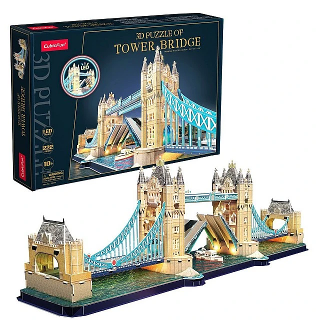 CubicFun Παζλ 3D Tower Bridge 222 τεμ. ανοιγόμενο με LED φώτα